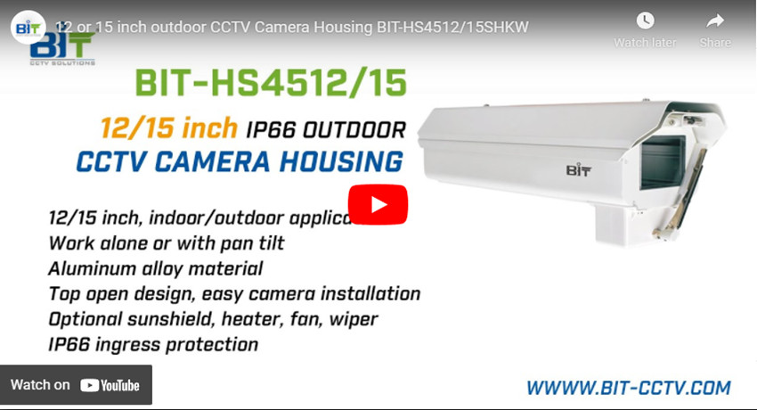 12 eller 15 Inch Udendørs Cctv Kamera Housing Bit-H4512/15shkw